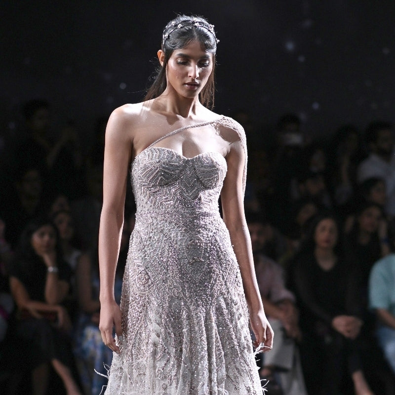 Penelope Shimmer Tulle Bustier Gown