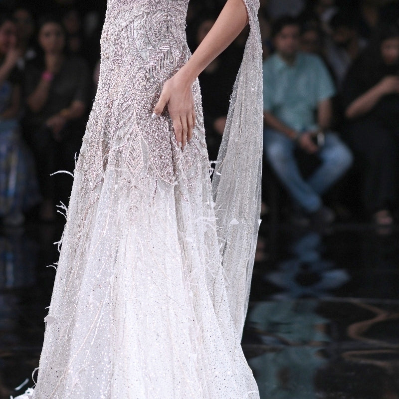 Penelope Shimmer Tulle Bustier Gown