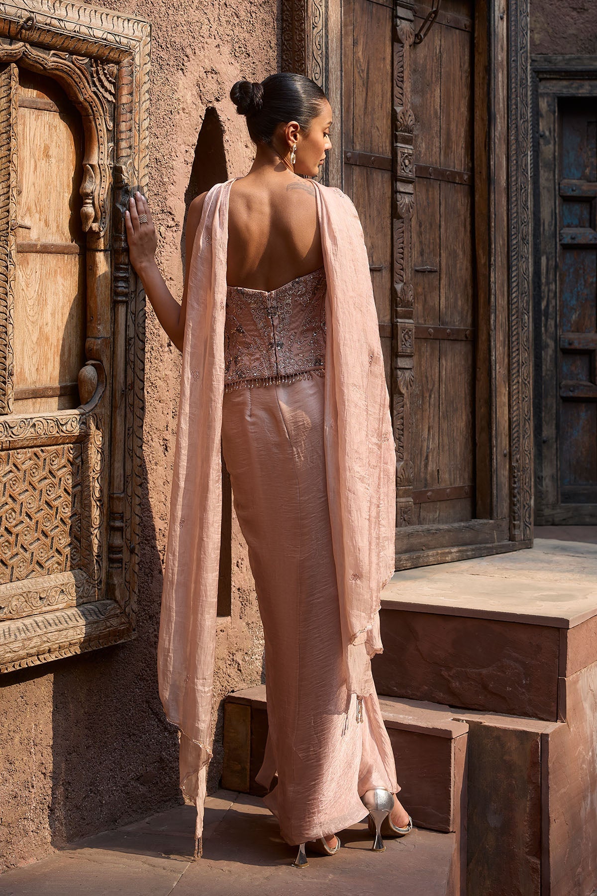 Ember Rose Corset and Drape Skirt set with Dupatta