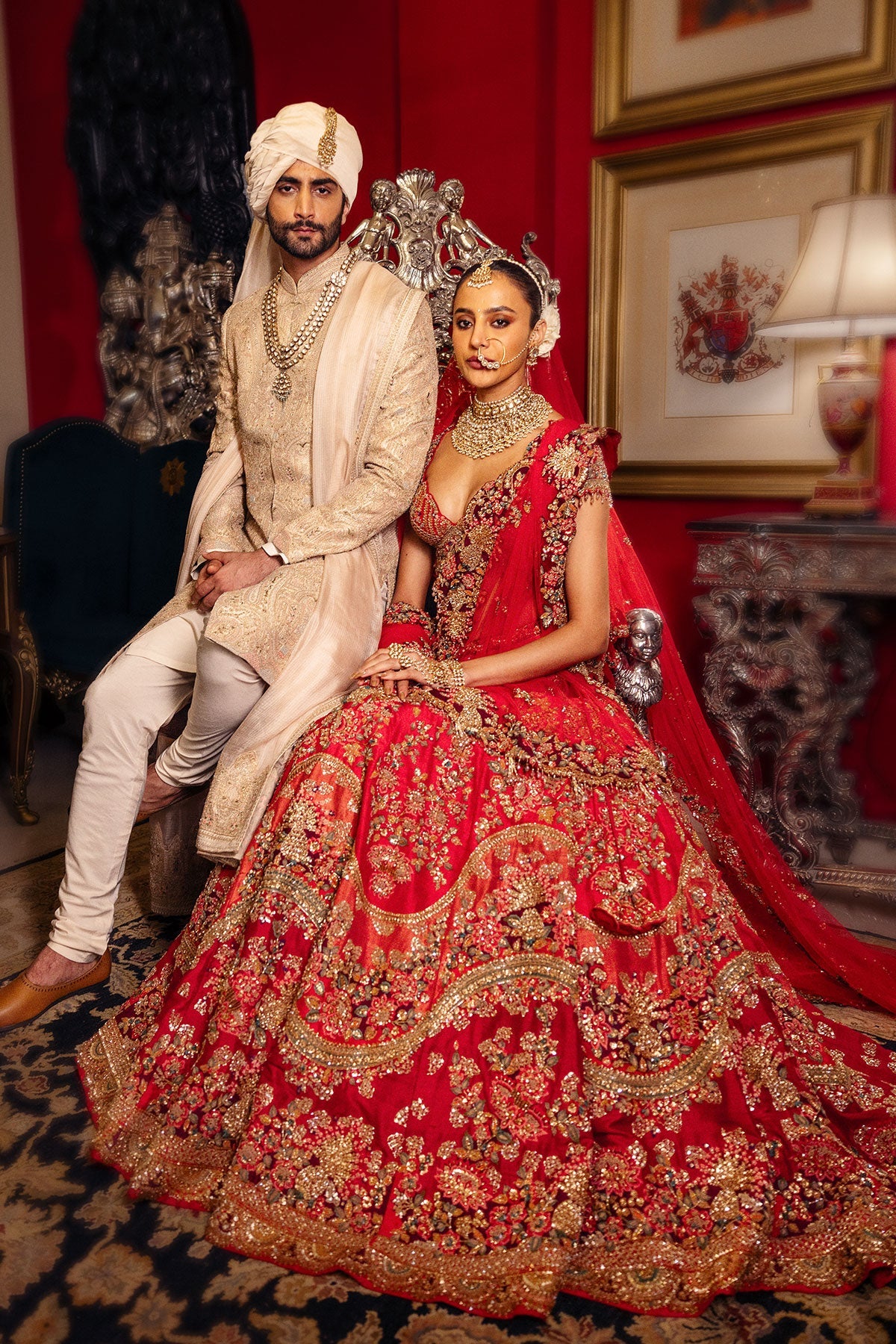 Sandflare Red Bridal Lehenga