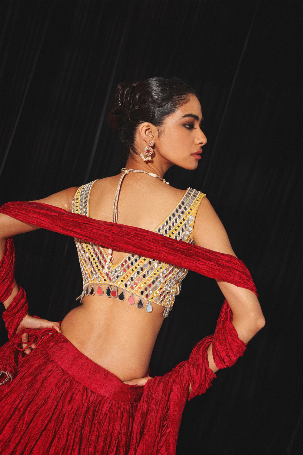 Crushed Lehenga Set