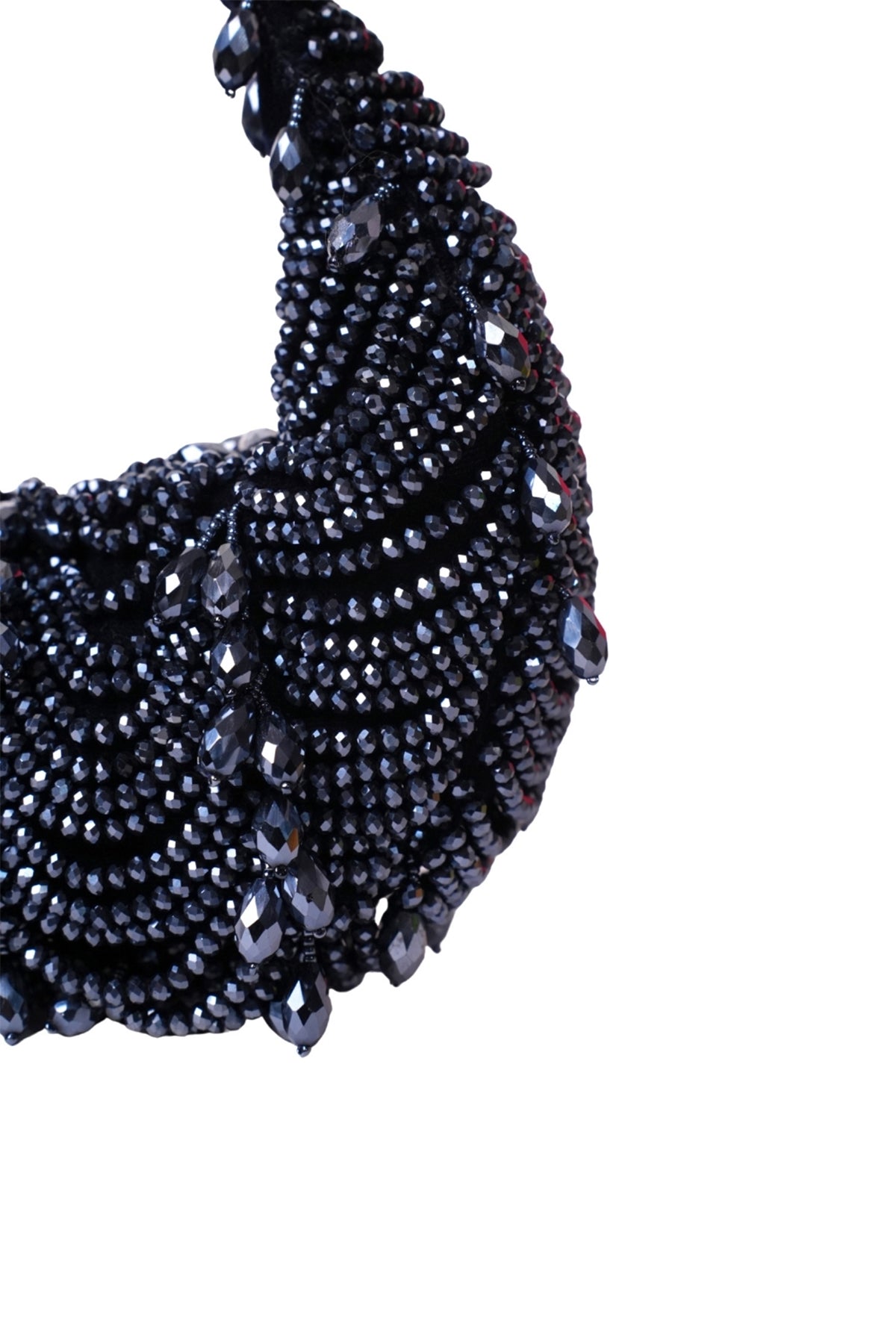 Liona Navy Blue Suede Embellished Hobo Bag