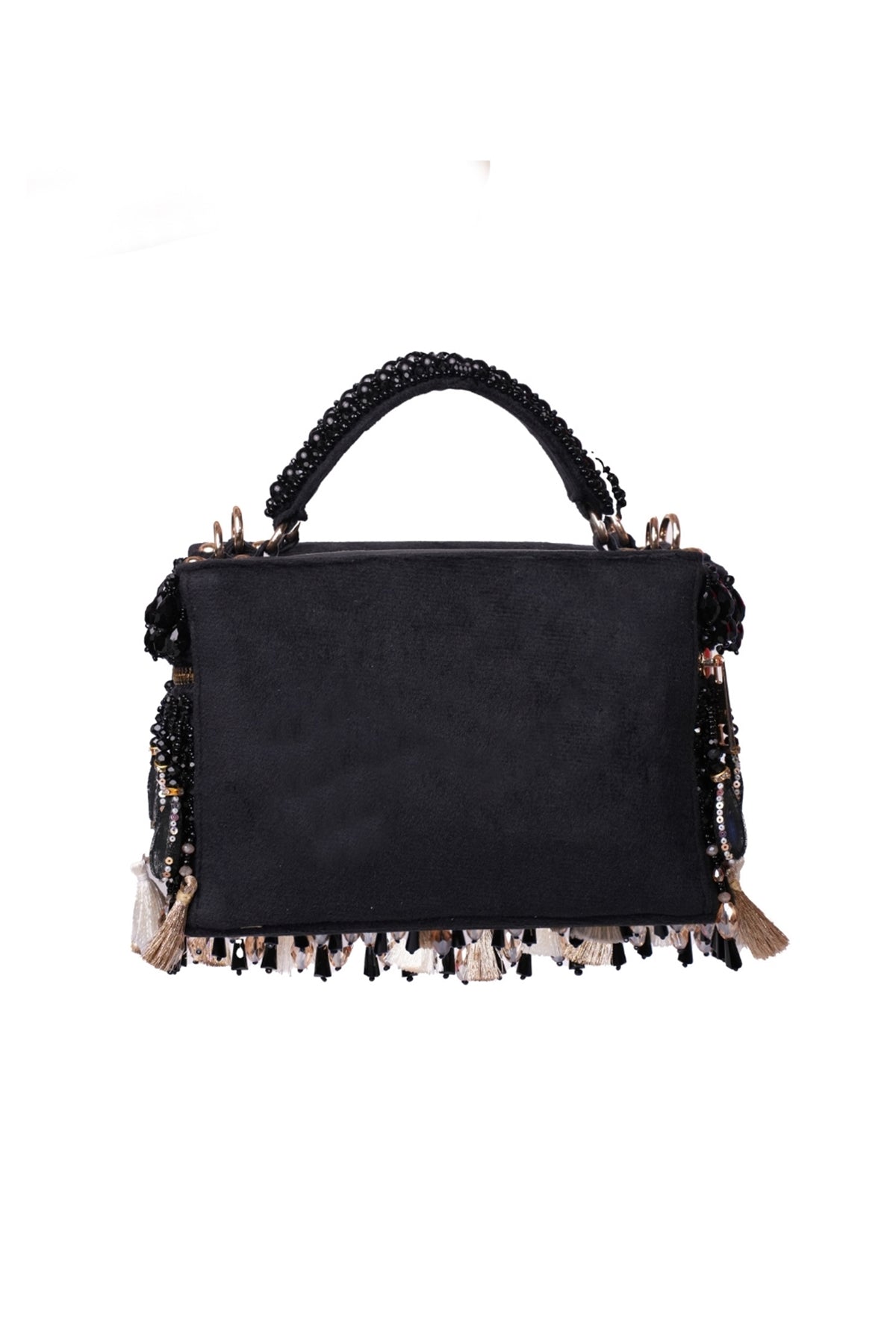 Mirage Black Mirrorwork Embellished Vanity Bag