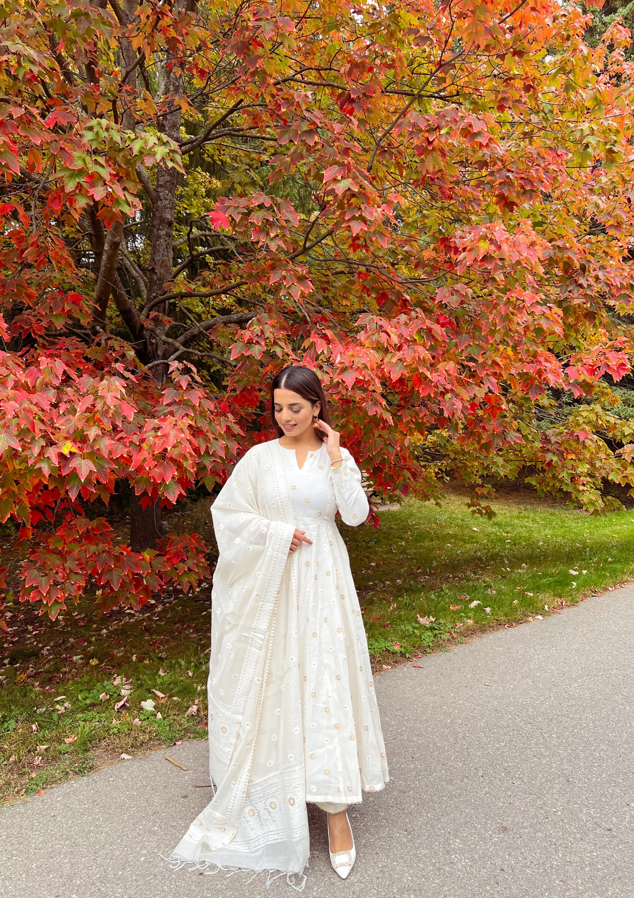 NAQI - A PURE WHITE ANARKALI
