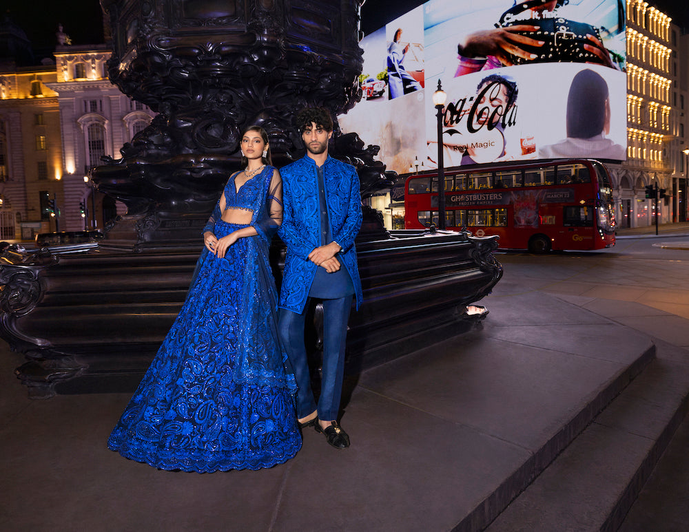 Blue Paisley Lehenga Set