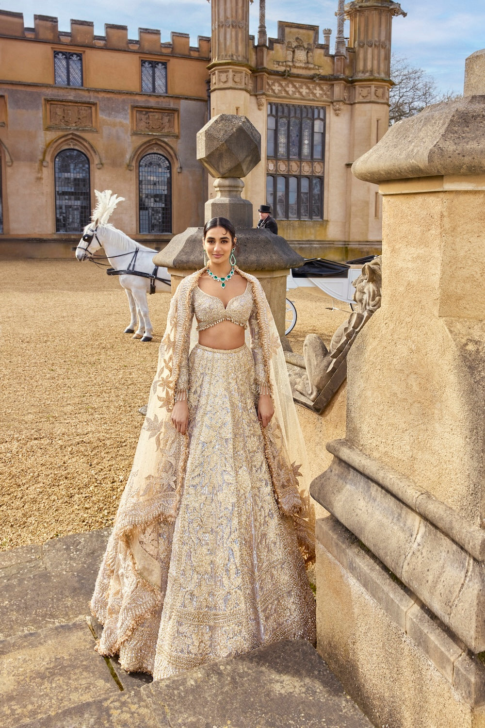 Metallic Rose Gold Lehenga Set - Ready to Ship