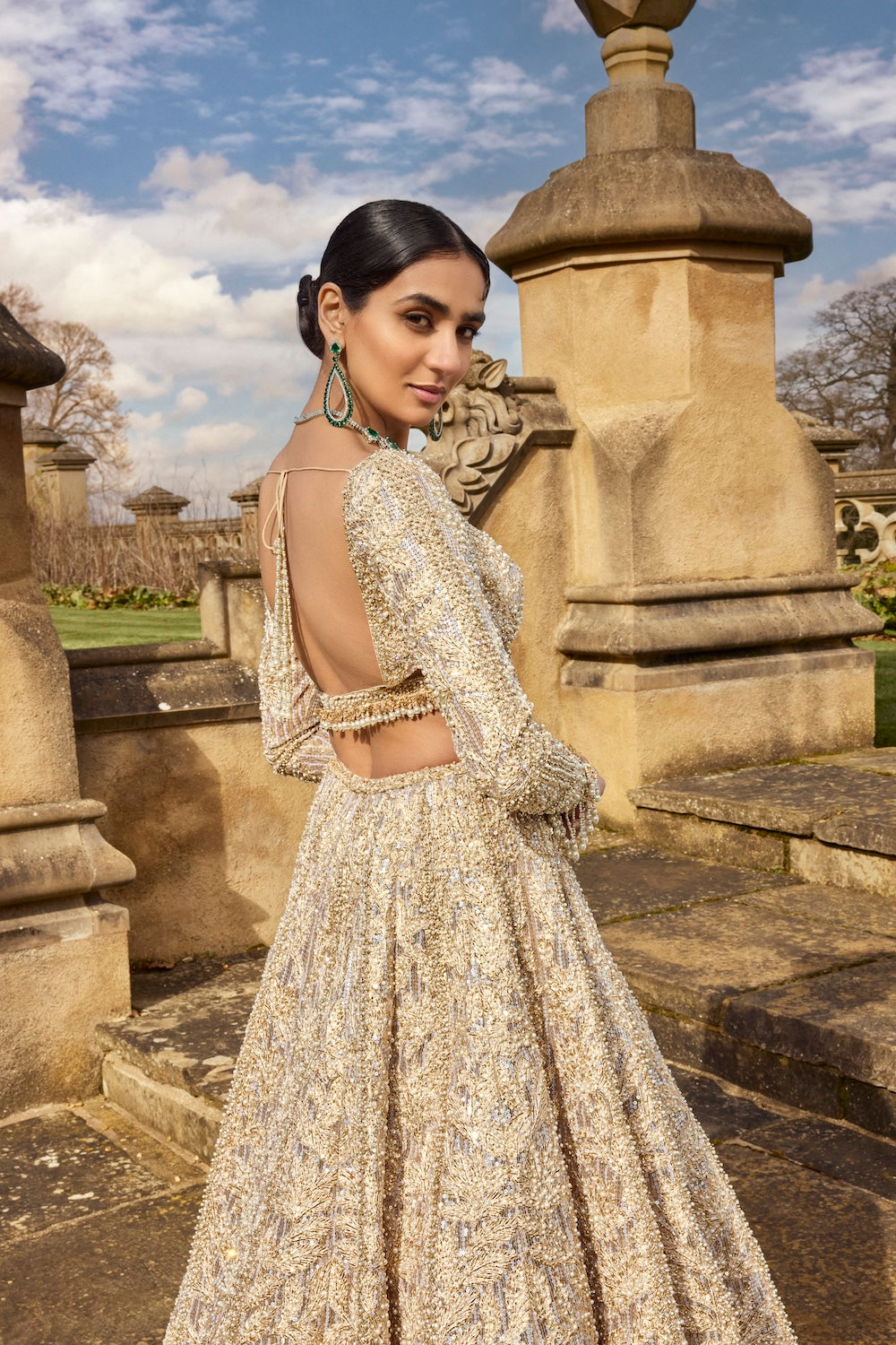 Metallic Rose Gold Lehenga Set