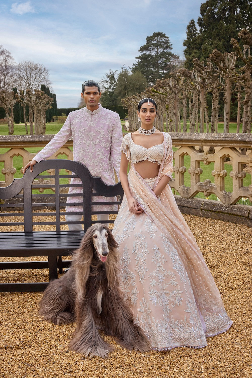 Powder Peach Pearl lehenga Set