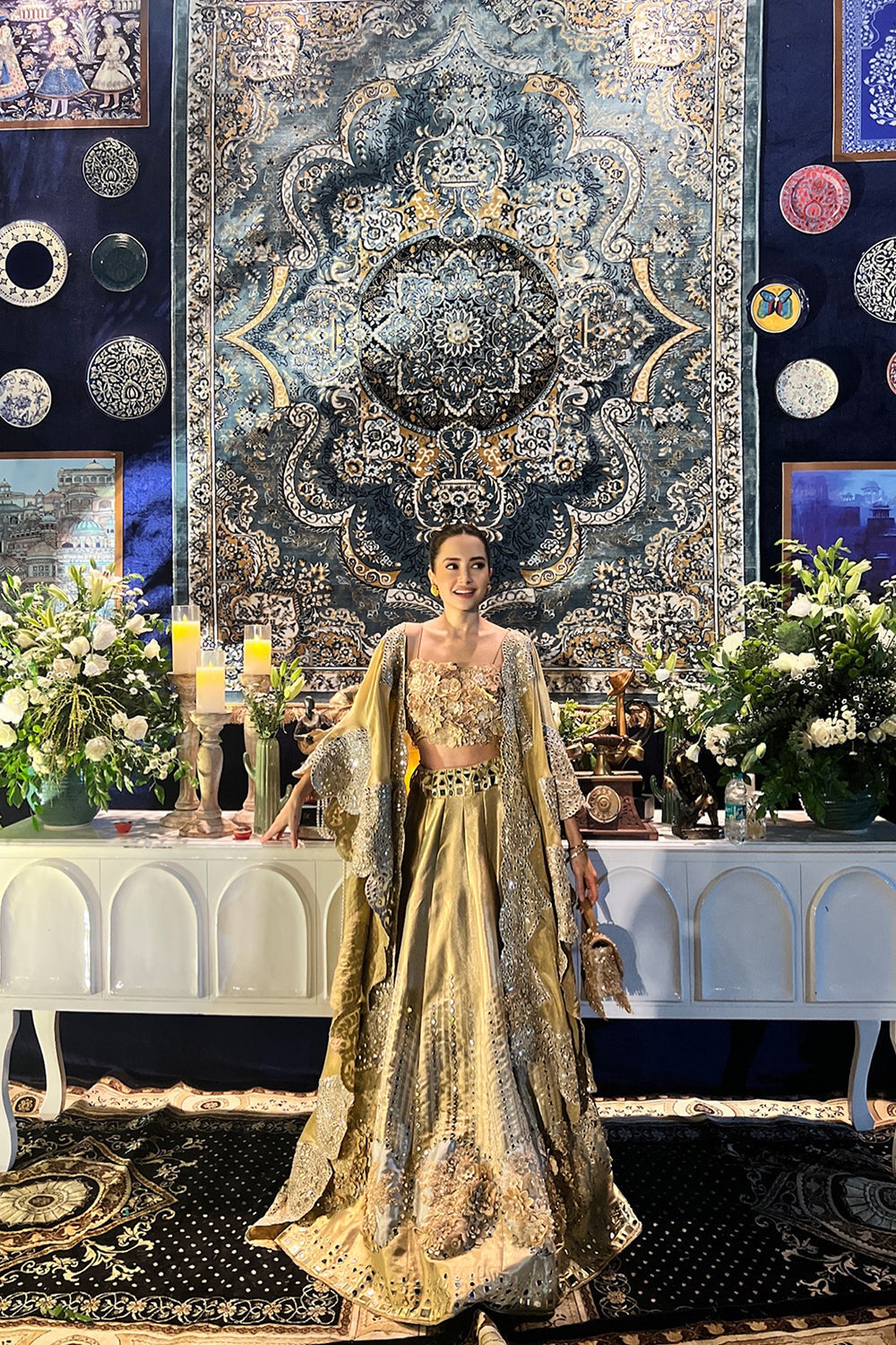 Komal Kapoor in our Banarasi Brocade Lehenga set with Cape