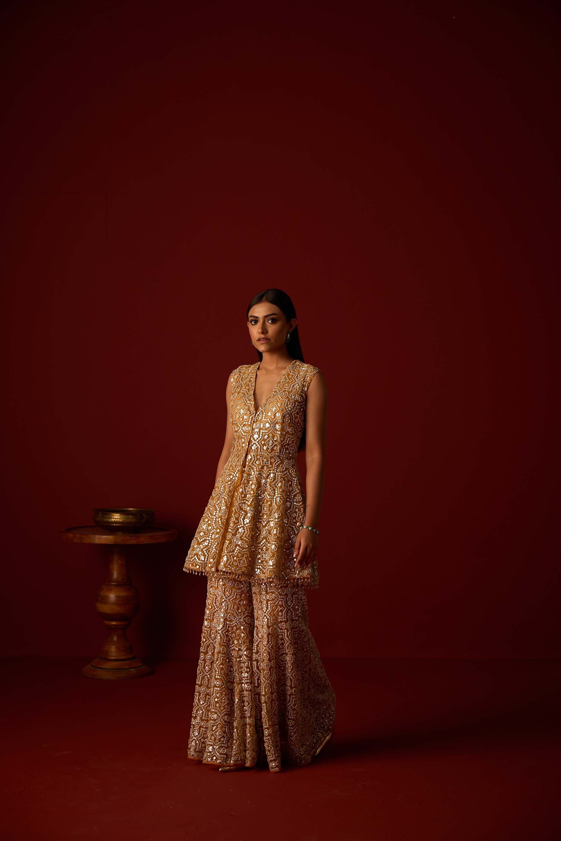 peplum dress india Buy Women's Peplum Sharara Set Online in India