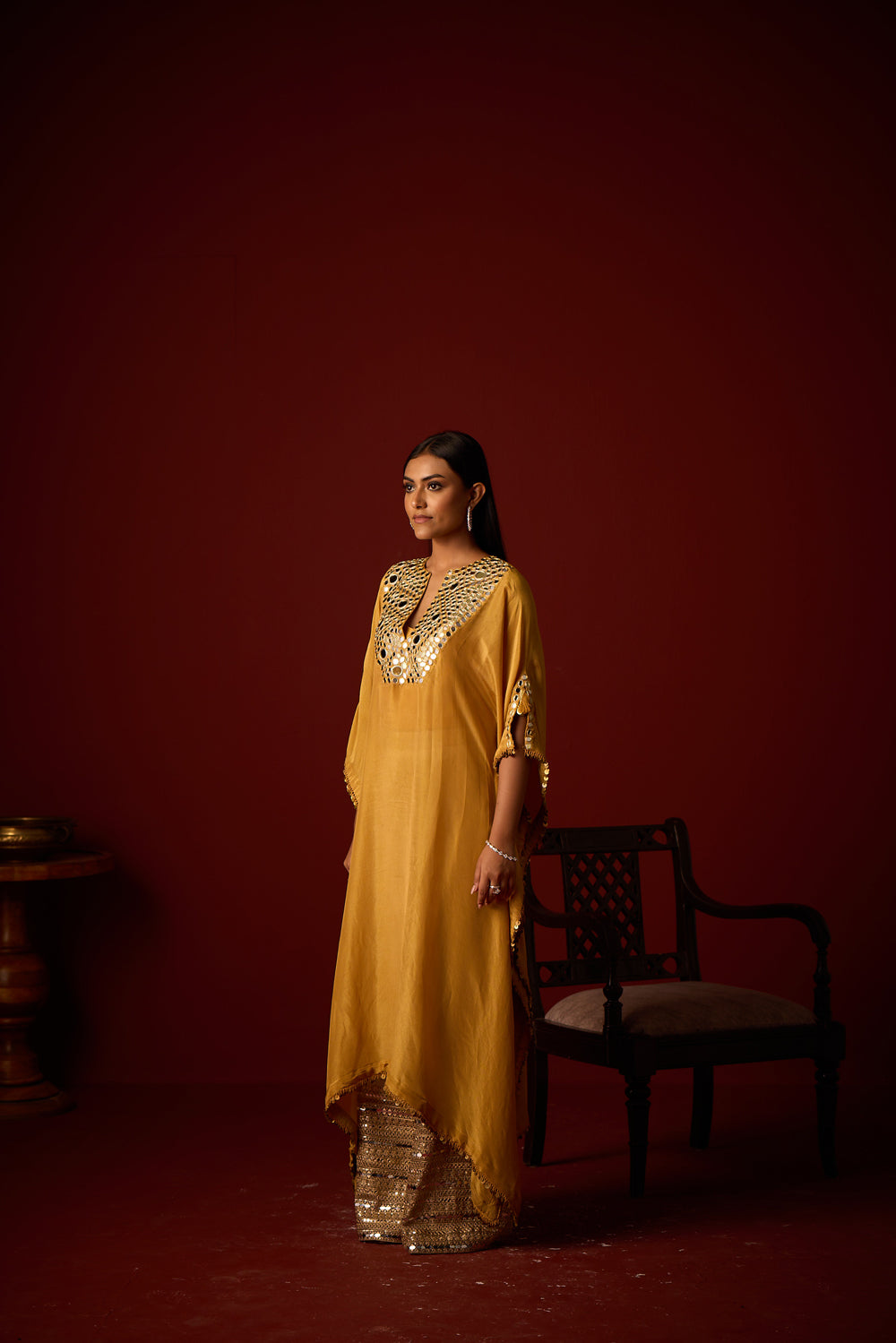 Brocade Mirrorwork Palazzos