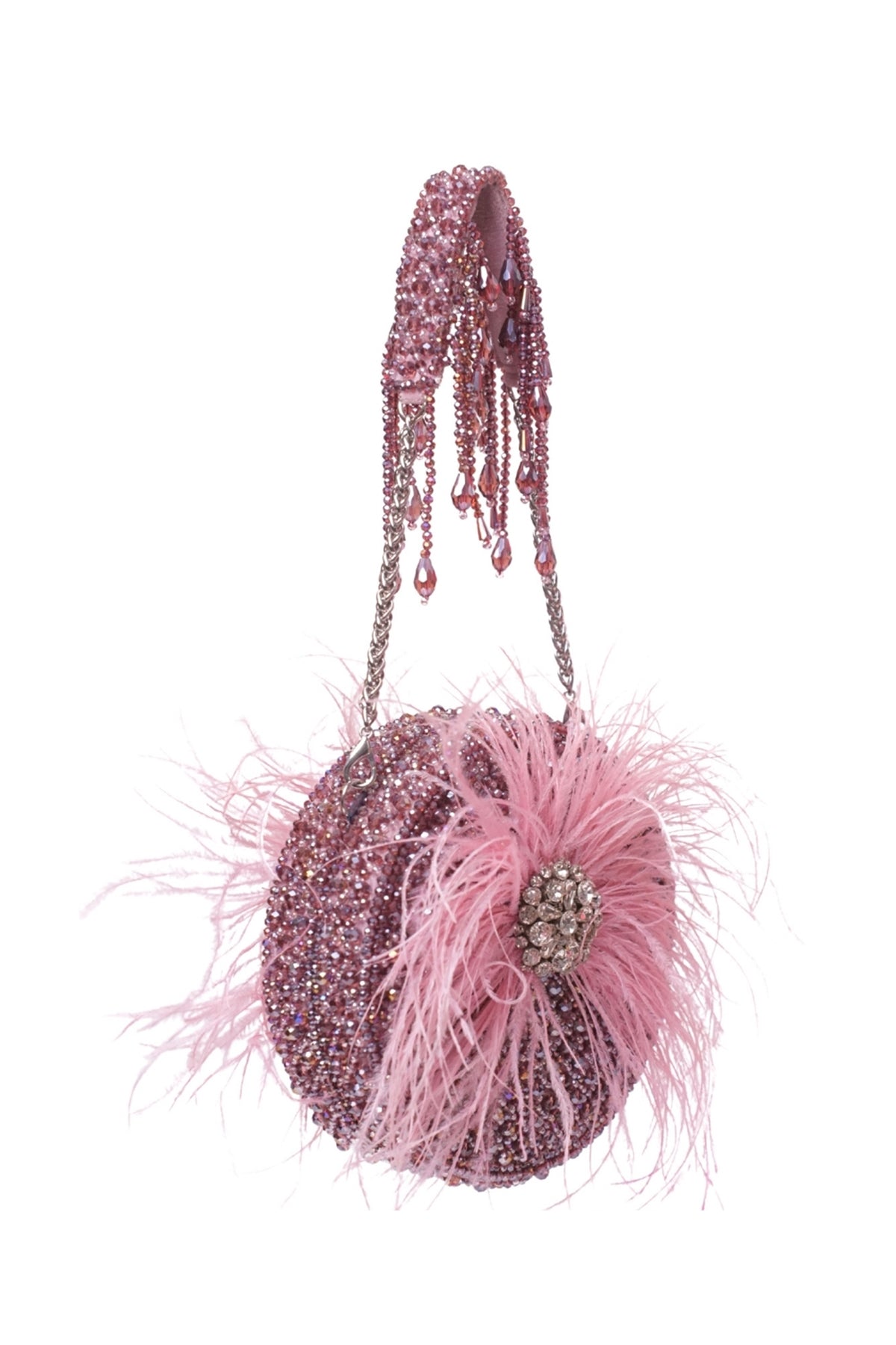 Kiraz Lilac Suede Embellished Clutch