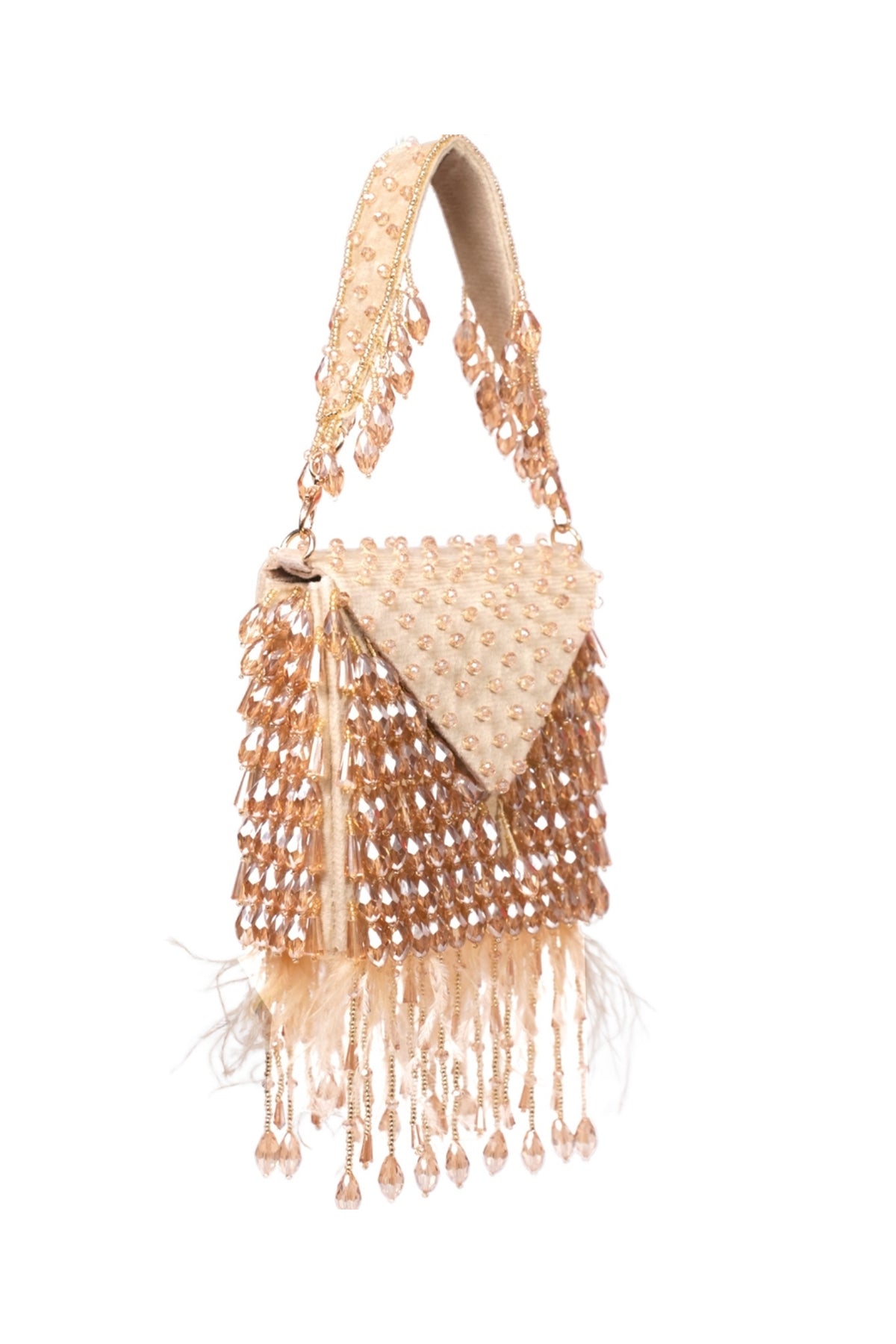 Luna Gold Suede Embellished Mini Bag