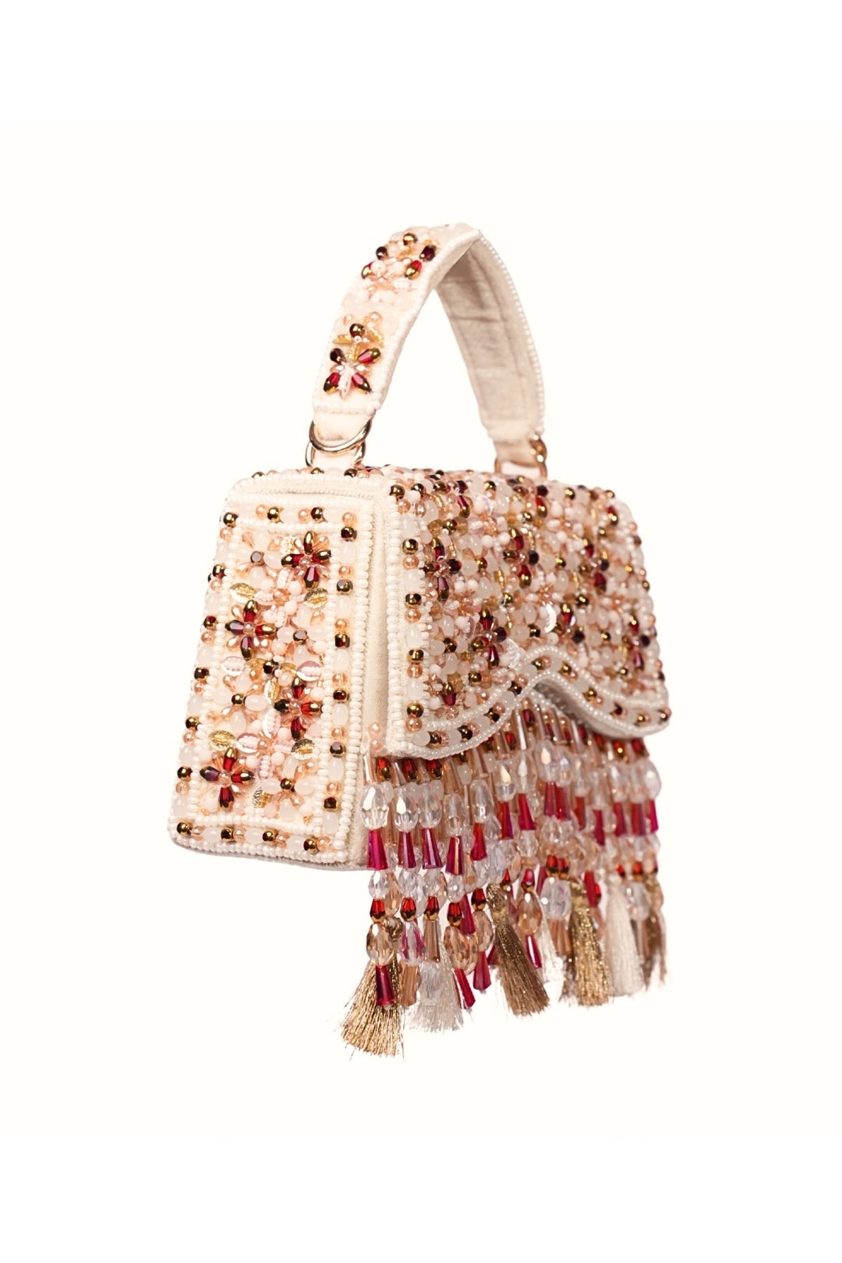 Elara Multi Color Suede Embellished Box Bag