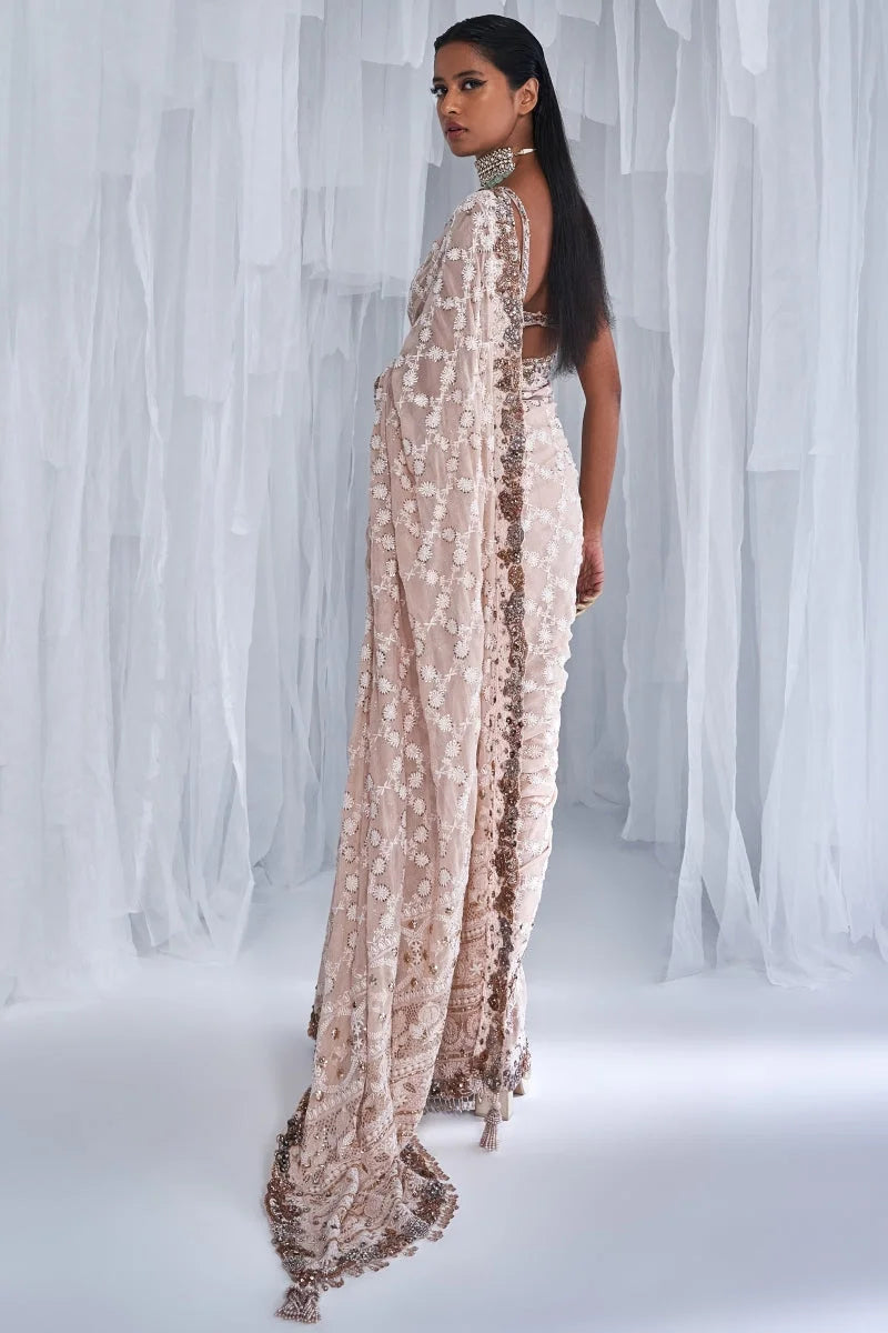 Isla Chikankari Chiffon Sari