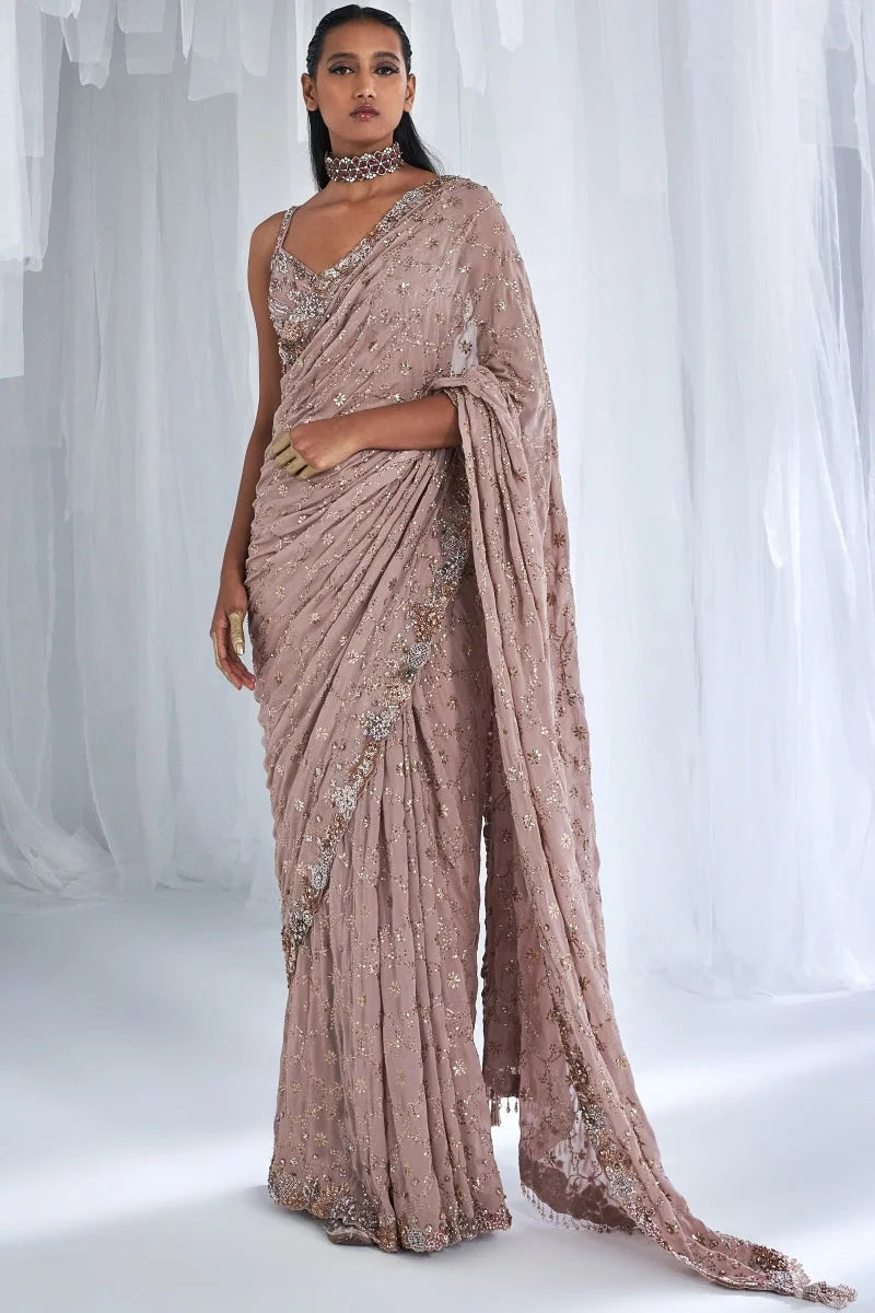 Malishka Silk Georgette Sari