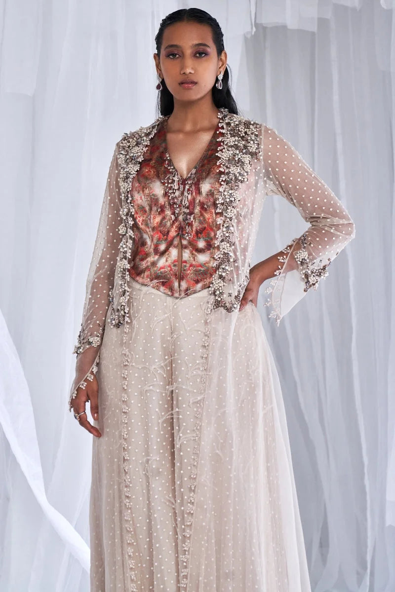 Shirin Sharara With A Jacket And Waistcoat