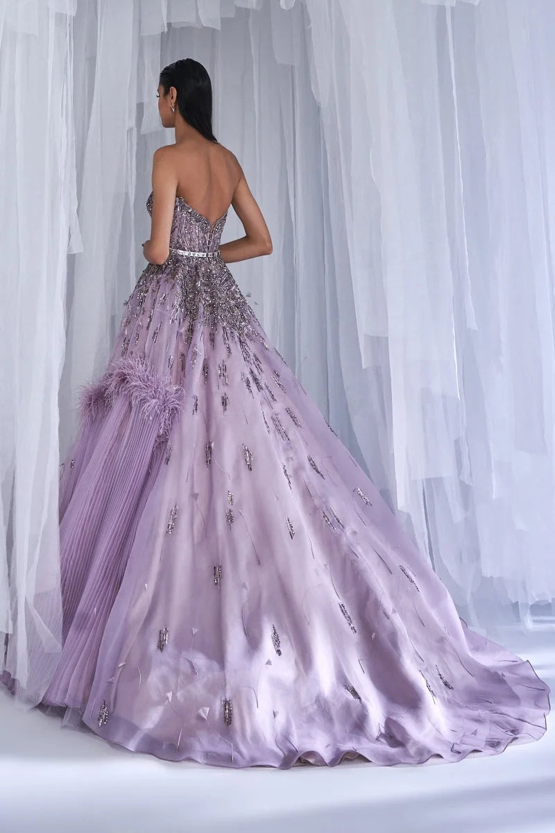 Pearl Dazzle Silk Organza Gown