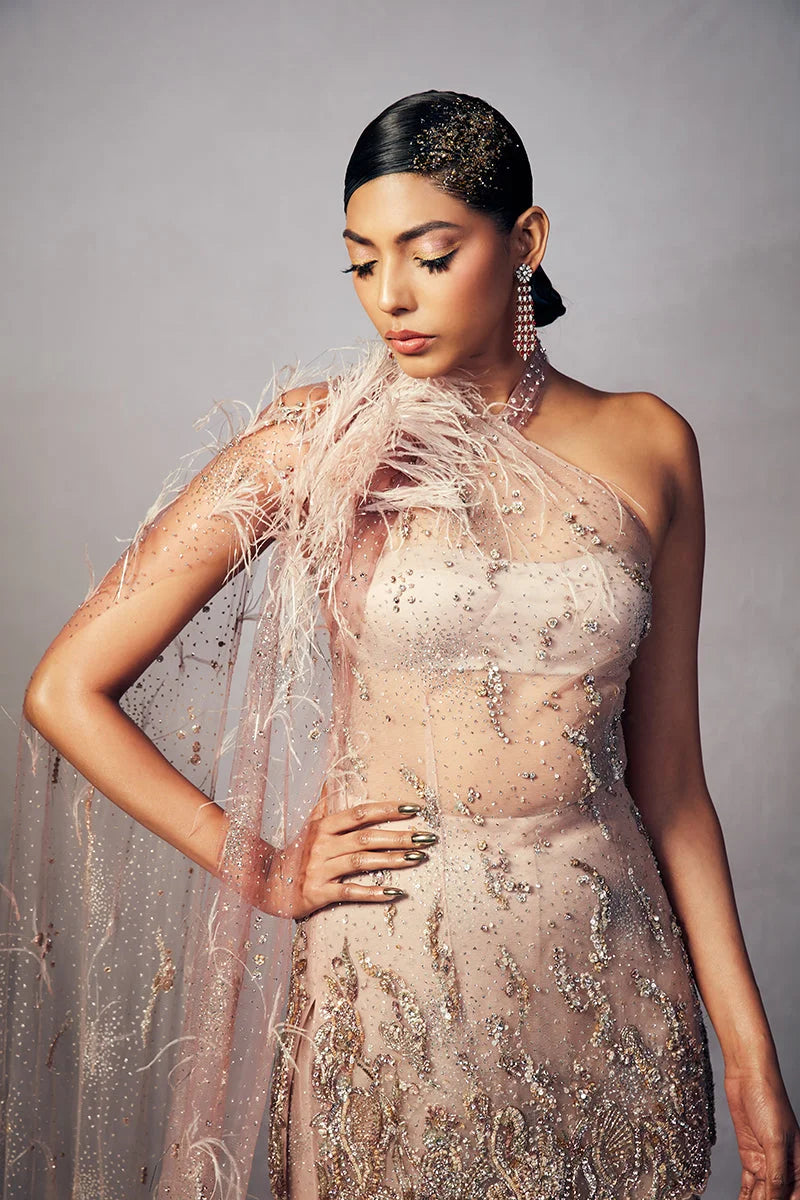 Terri Shimmer Tulle Sharara Suit Set