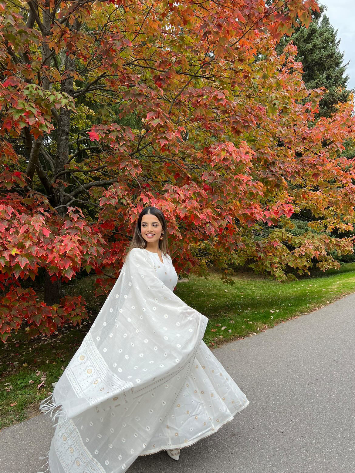 NAQI - A PURE WHITE ANARKALI
