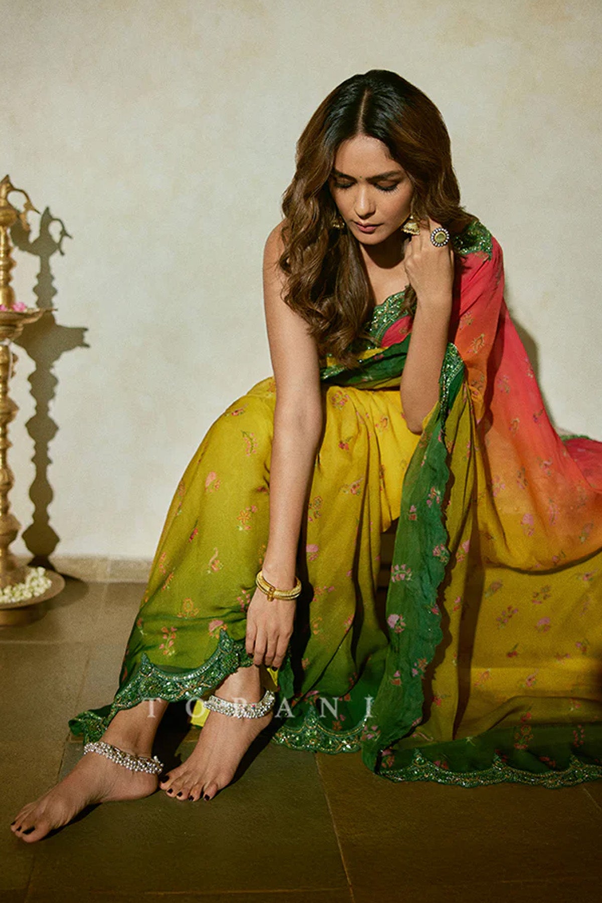 Mrunal Thakur in our Chitrangi Ziya Saree Set