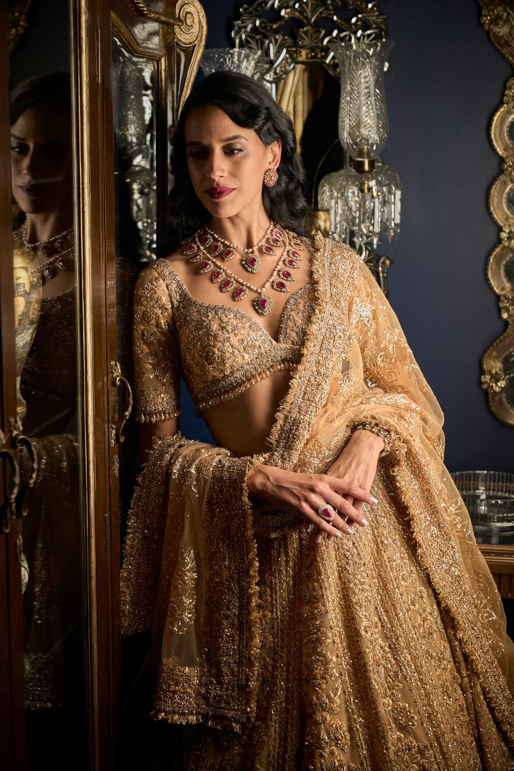 Copper Lehenga Set