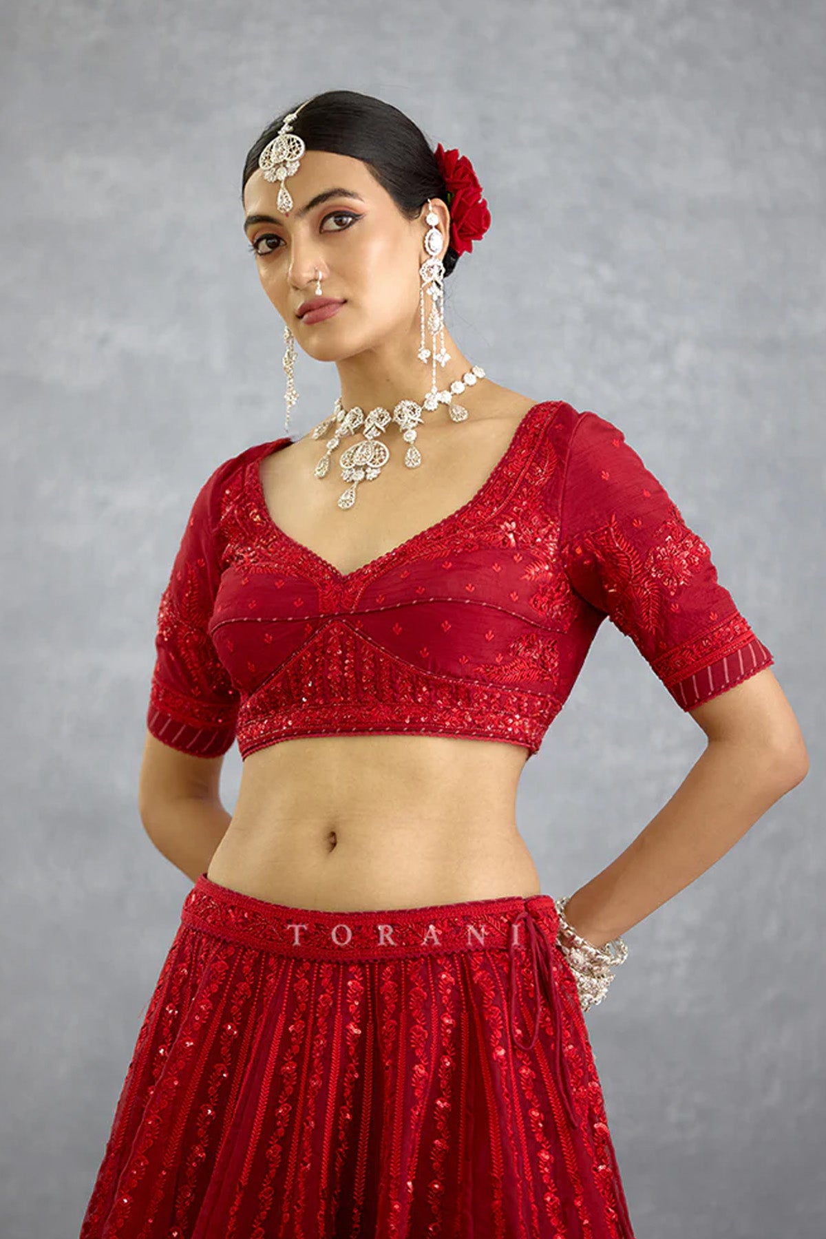 Surkh Wrija Lehenga Set
