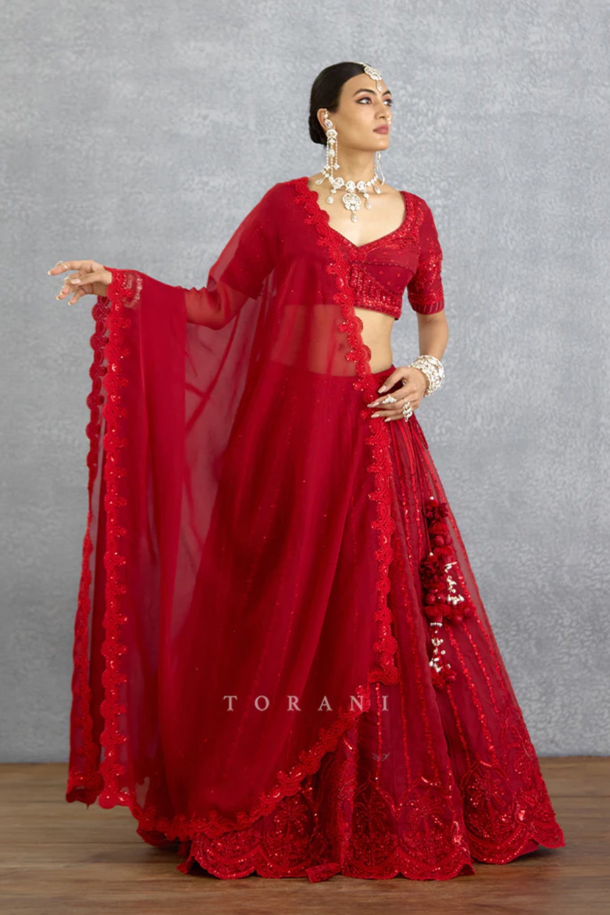 Surkh Wrija Lehenga Set