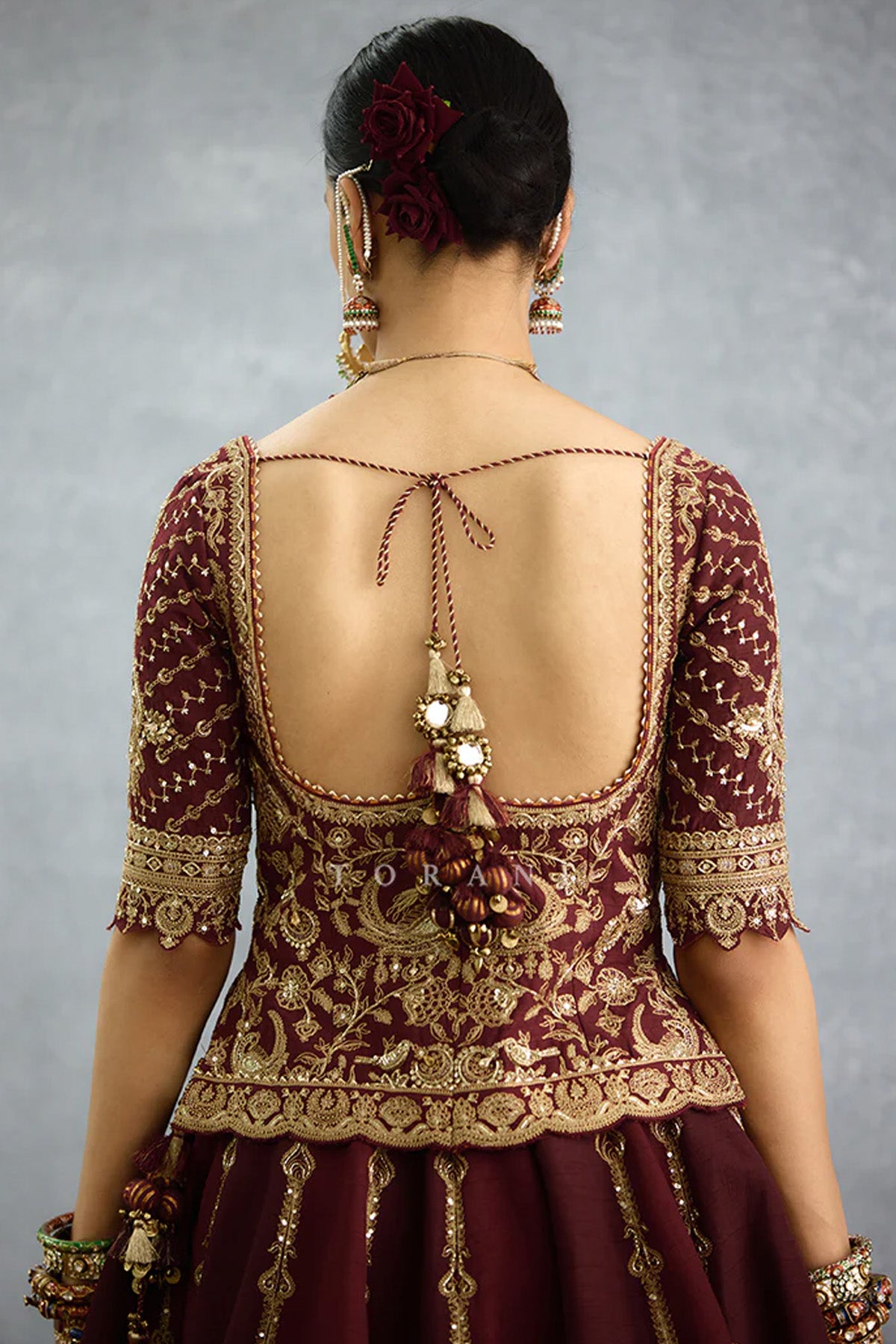 Qarmazi Mazneen Lehenga Set
