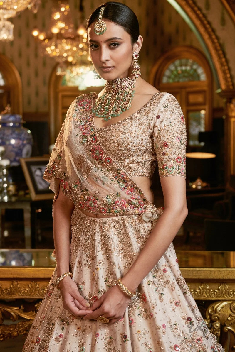"ERISHA" RAW SILK BRIDAL LEHENGA SET