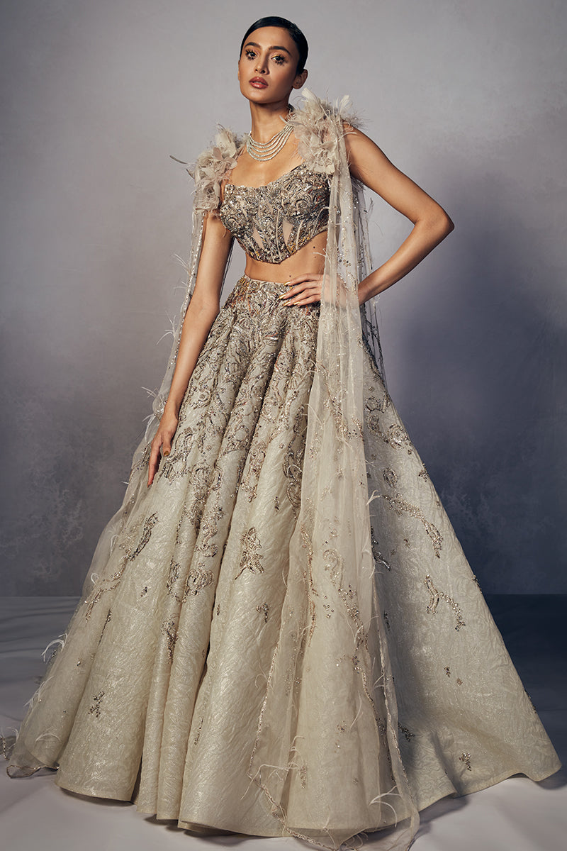 JuneIridescent Skirt With Corset And Cape