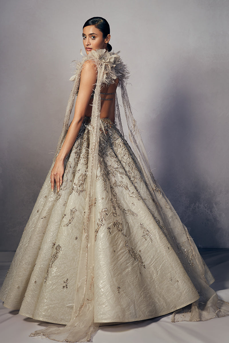 JuneIridescent Skirt With Corset And Cape