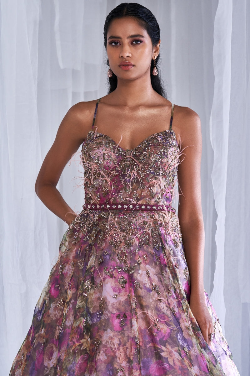 Arlette Floral Organza Gown