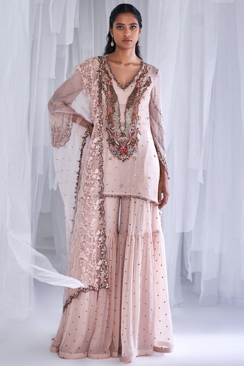 Ubika Chiffon Kurta And Sharara