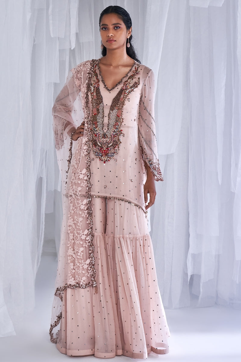 Ubika Chiffon Kurta And Sharara