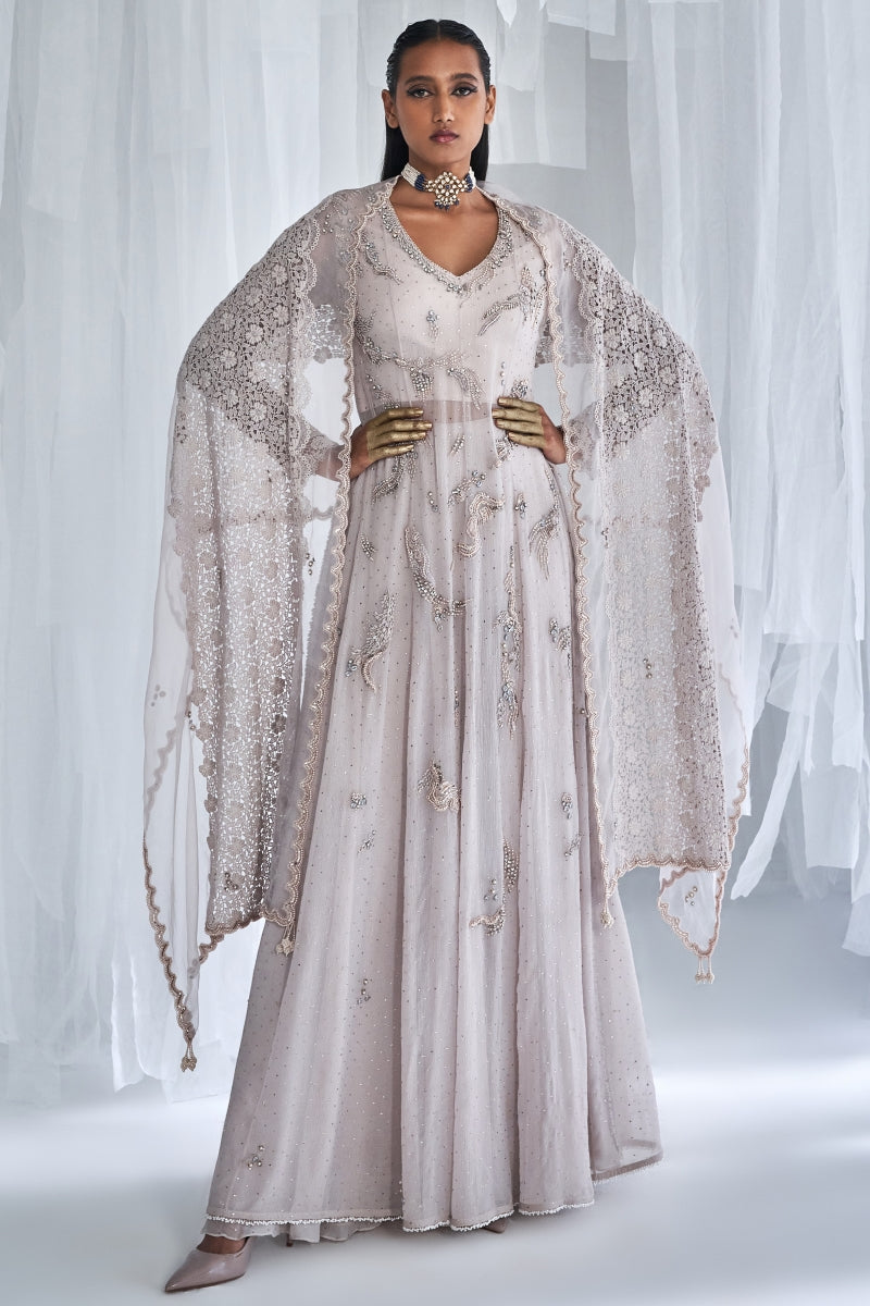 Nova Chiffon Kamdani Kurta Set