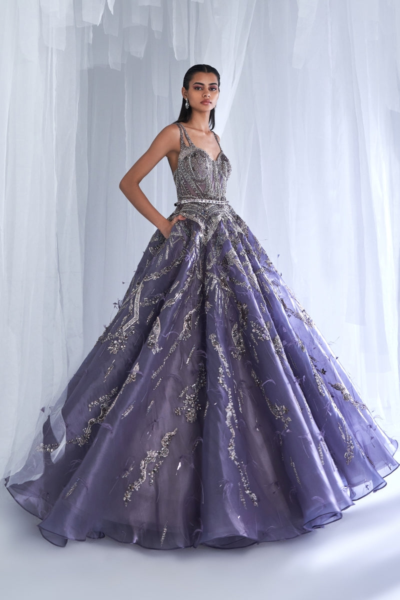 Daisy Dew Metallic Organza Gown