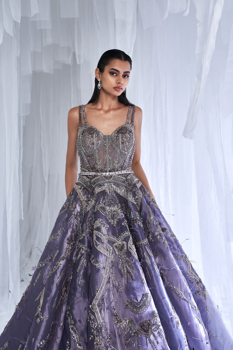 Daisy Dew Metallic Organza Gown