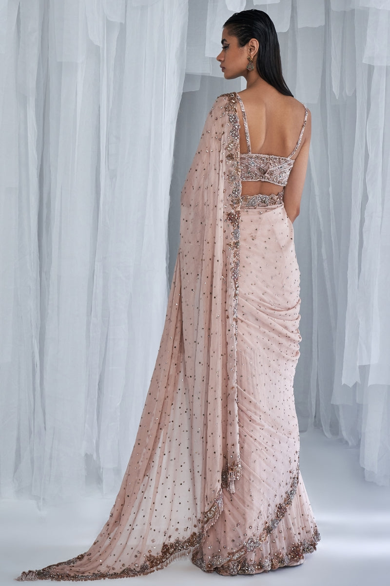 Shanayah Ivory Kamdani Chiffon Sari