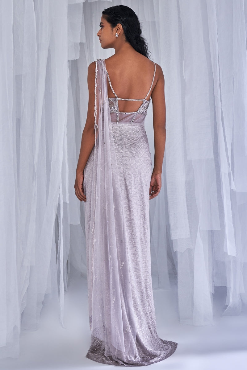 Mellow Poetry Drape Sari Gown