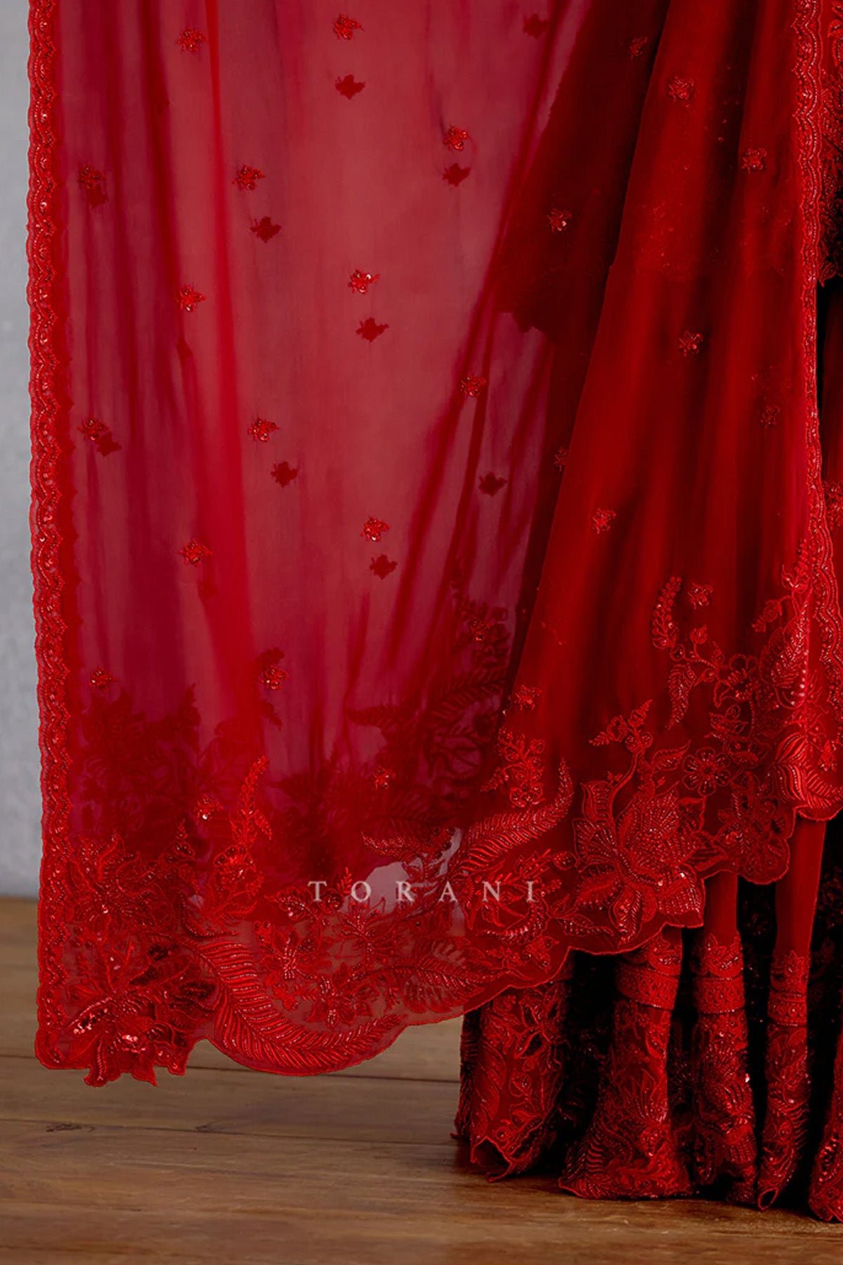 Surkh Bhanavi Sharara Set