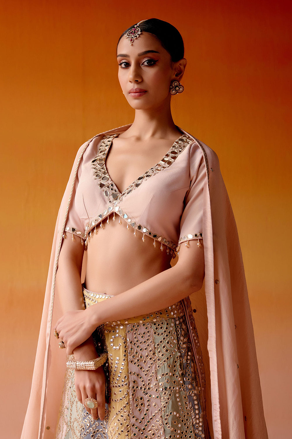 COLOR BLOCK LEHENGA SET