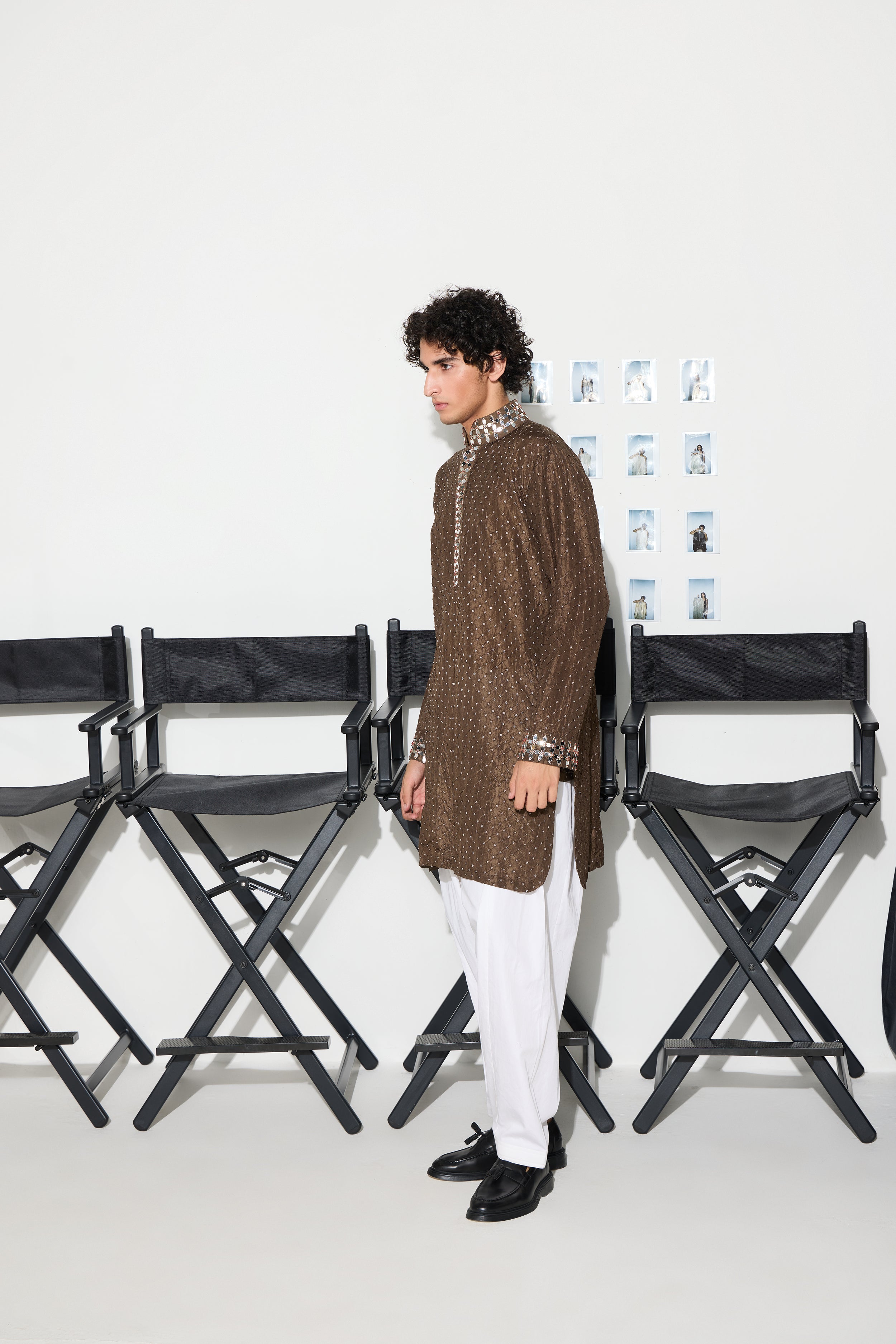 Crushed Bandhani Pathani Kurta With Salwar