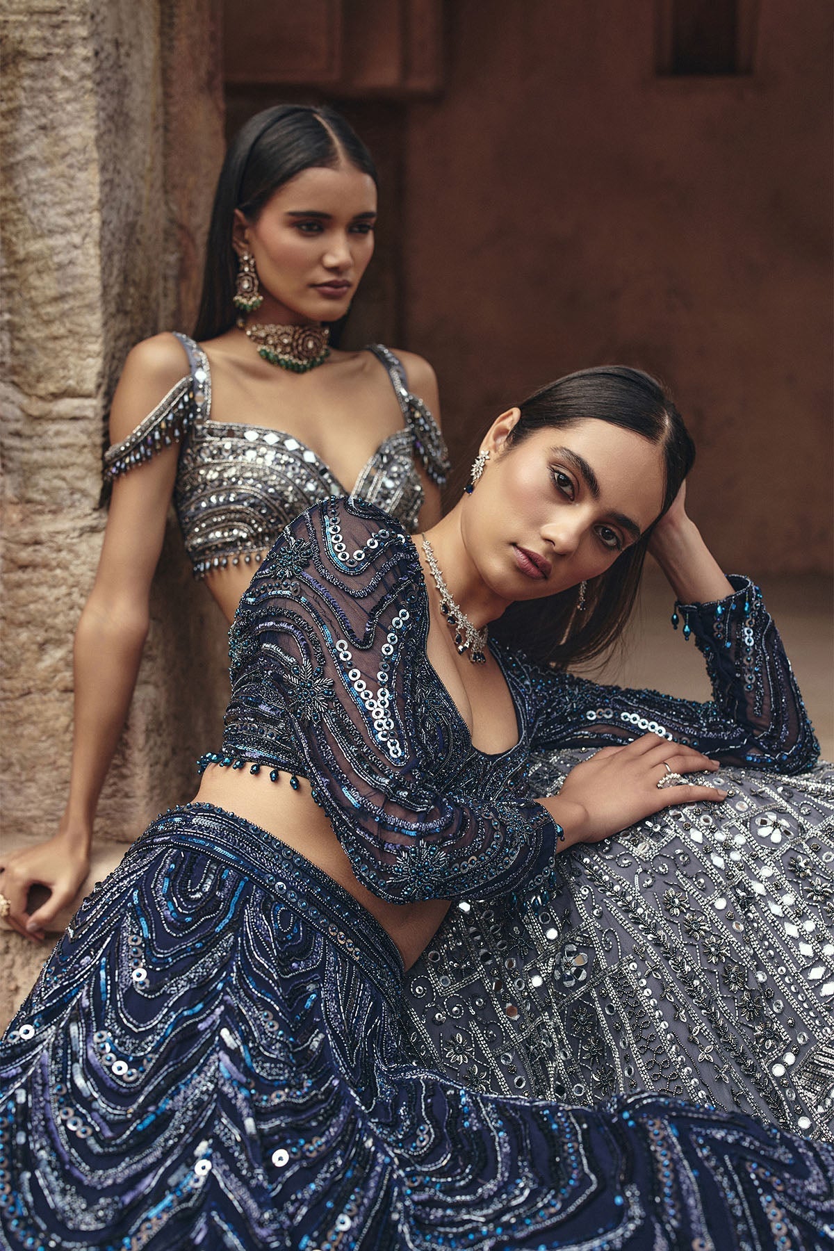 Midnight Blue Embellished Lehenga Set