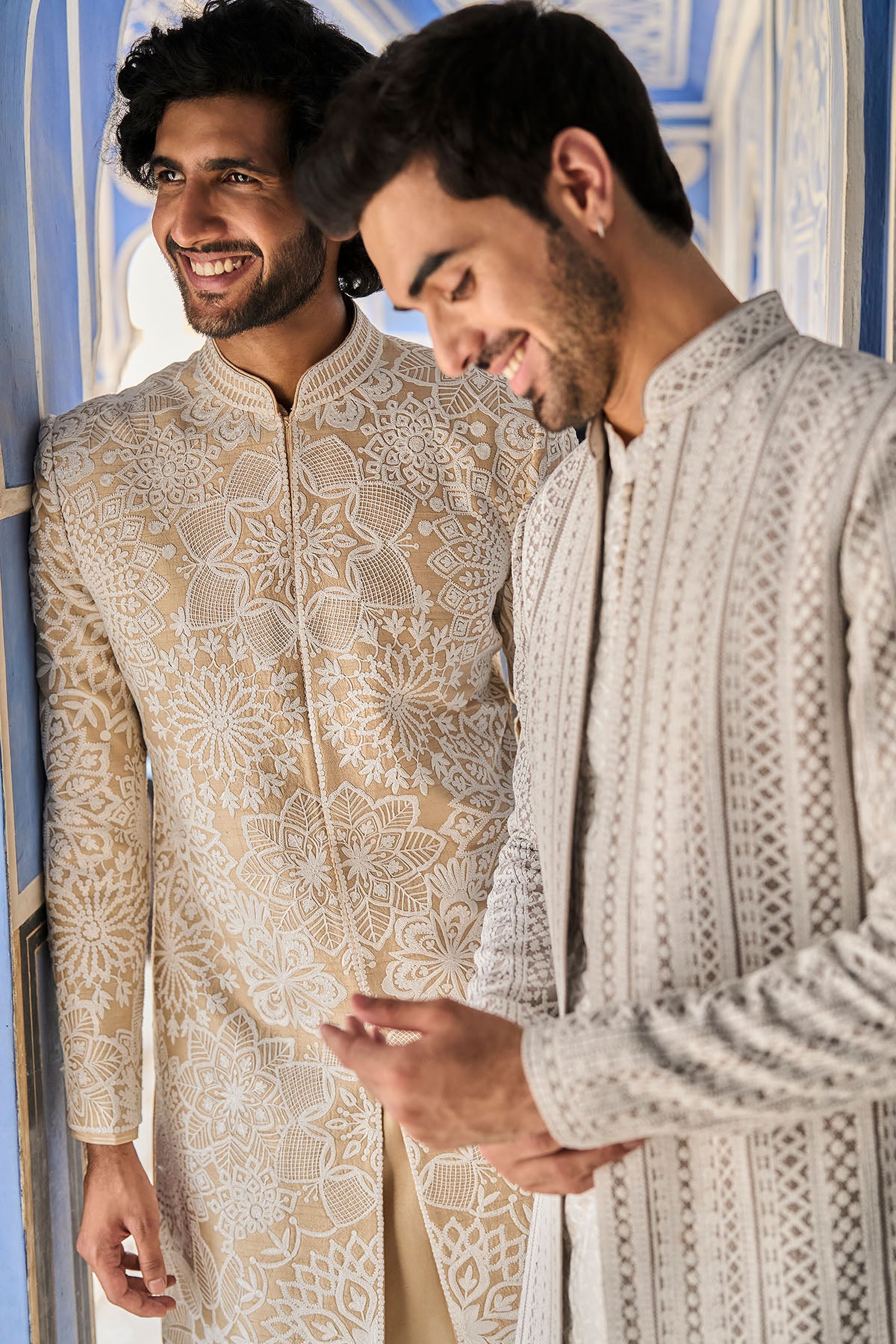 Nude Cream Sherwani Set