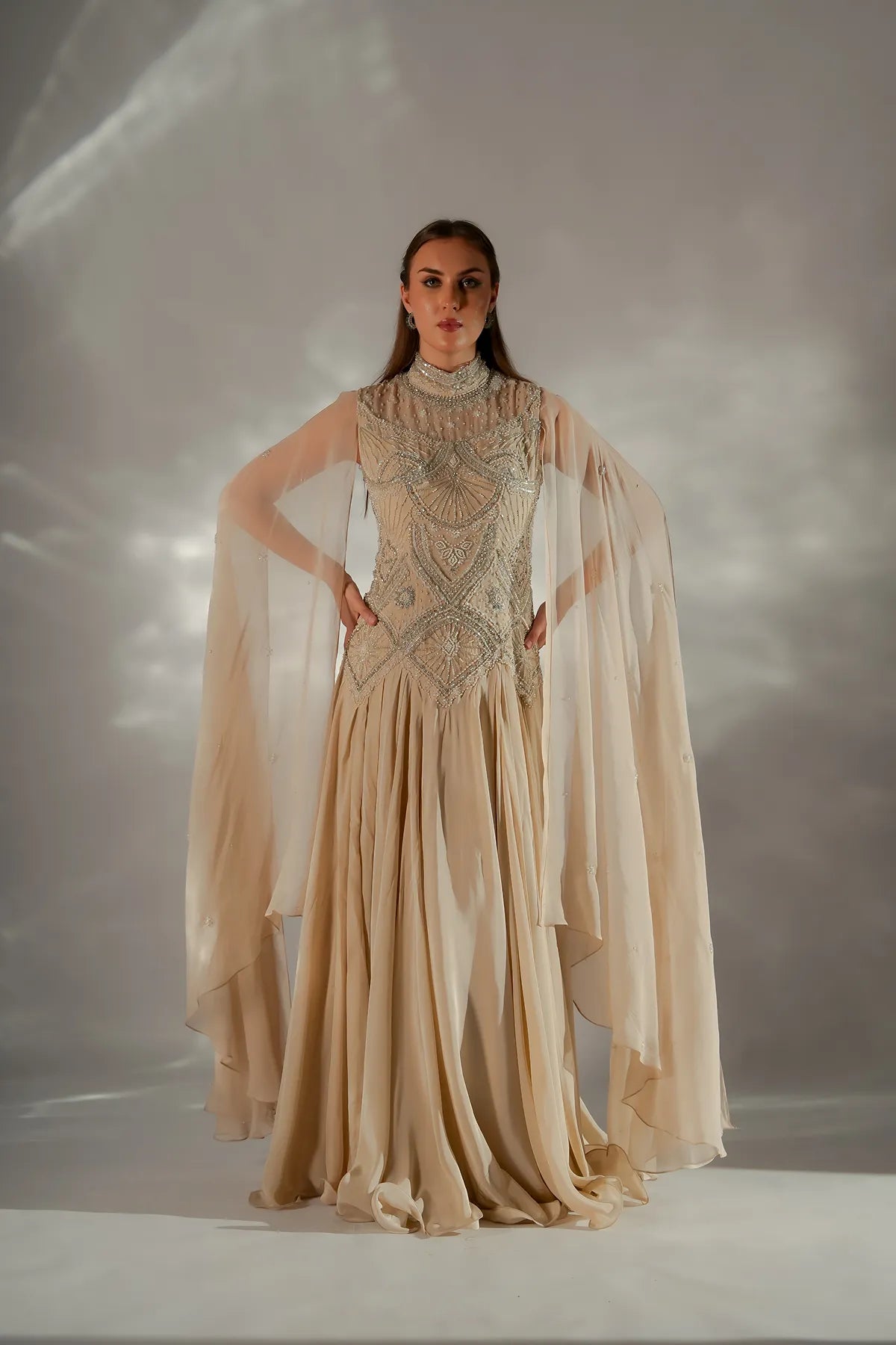 Celeste cape gown