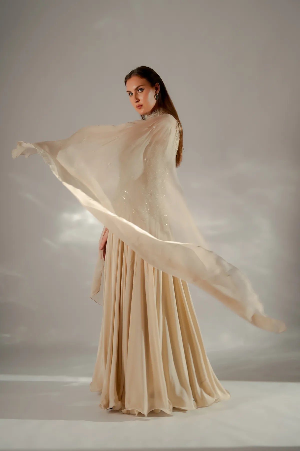 Celeste cape gown