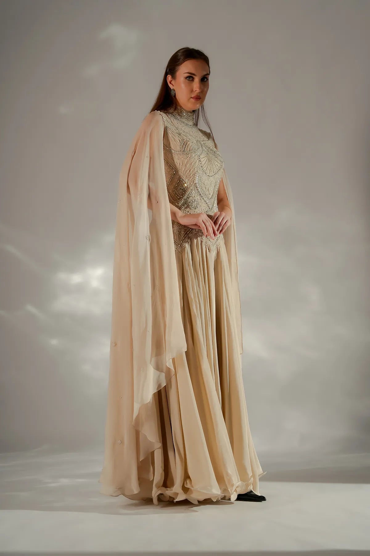 Celeste cape gown
