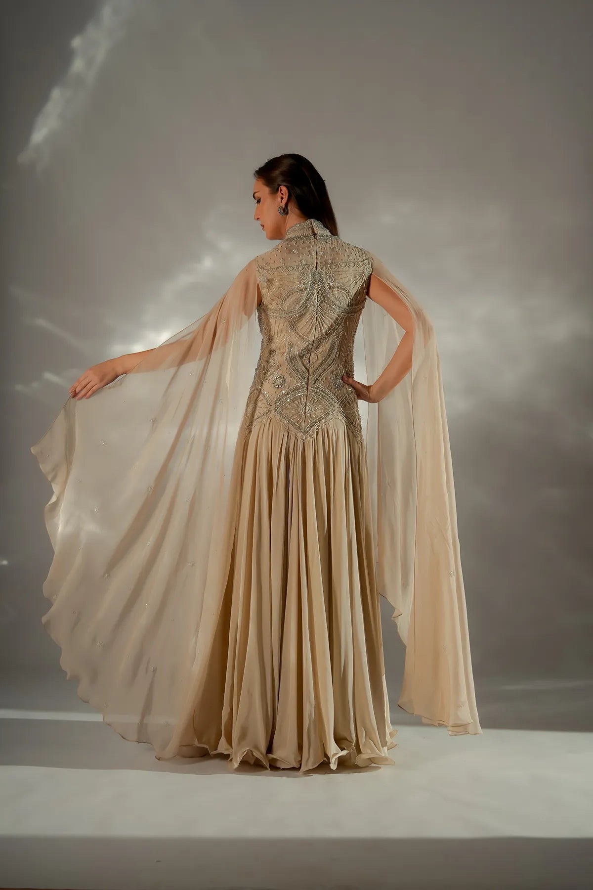 Celeste cape gown