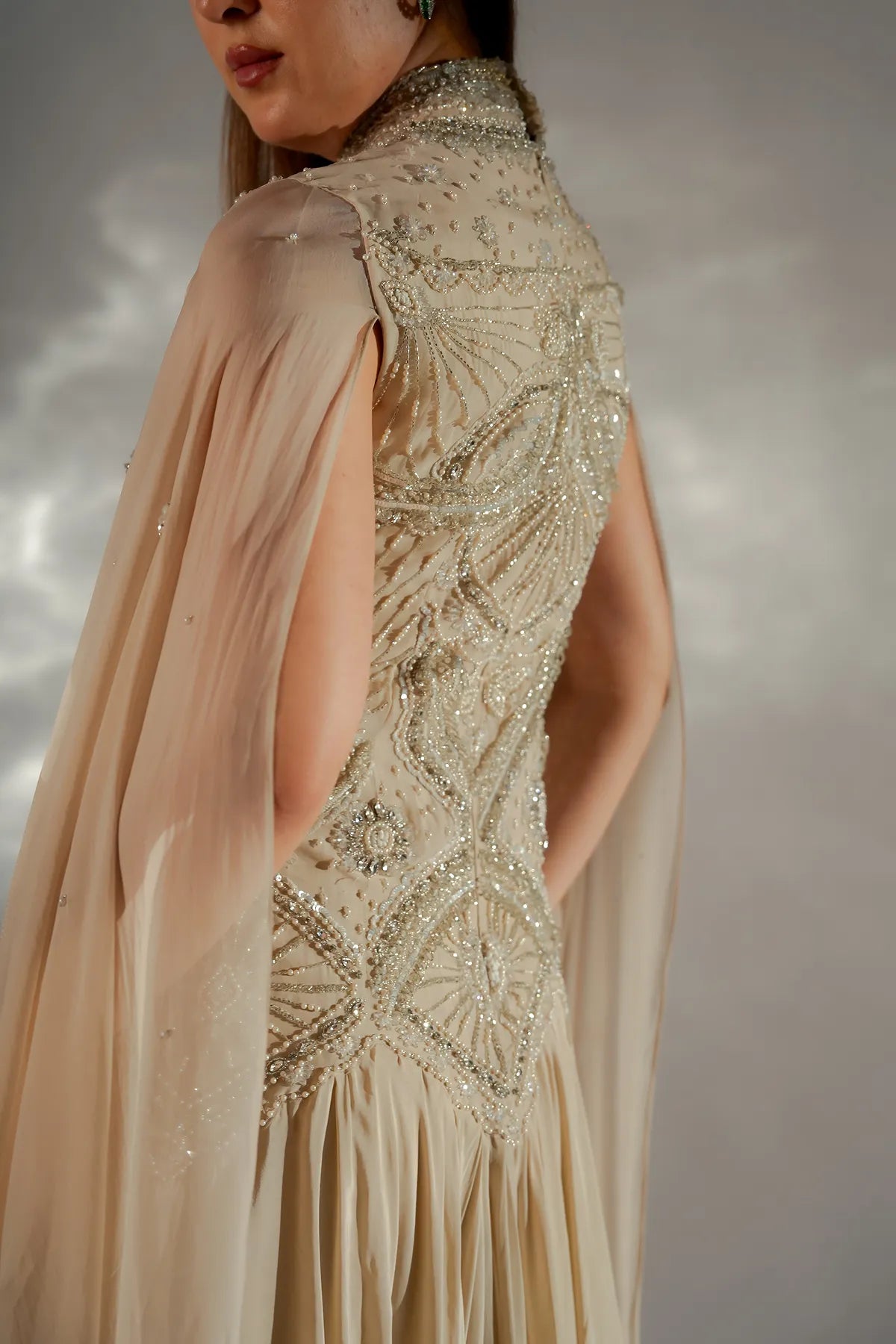 Celeste cape gown